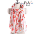 Latest Design New Fashion Voile Animal Elephant Printed Long Winter Scarf for Lady